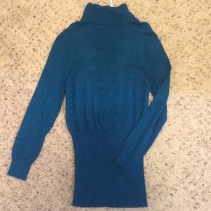 Deep teal express turtleneck sweater